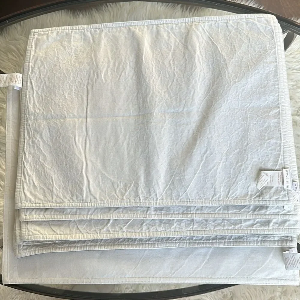West Elm Rectangular Cotton 6 Placemats & Table Runner Decor